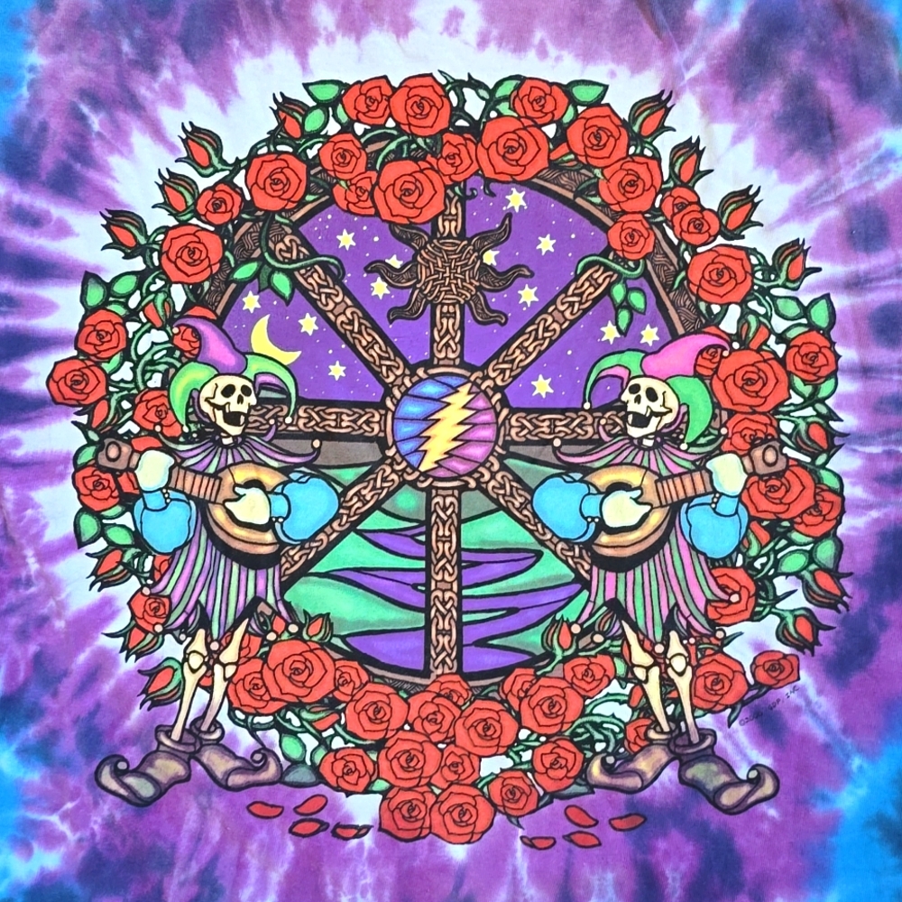 Y2K Grateful Dead Tie Dye Liquid Blue Shirt Size XL - Picture 7 of 7